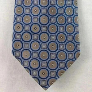 Burma Bibas Tan Multi-Color Silk Tie 59" x 4"